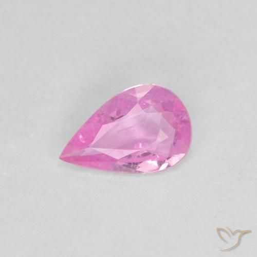 0.30ct Натуральный Ярко-розовый Сапфир, Форма груши, Чистота VS
