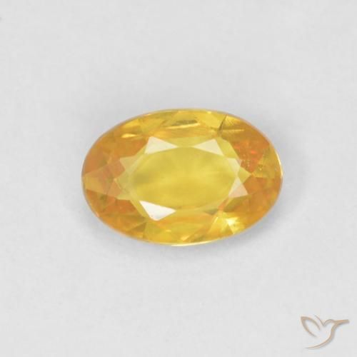 0.54ct Натуральный Яркое золото Сапфир, Овал, Чистота VVS