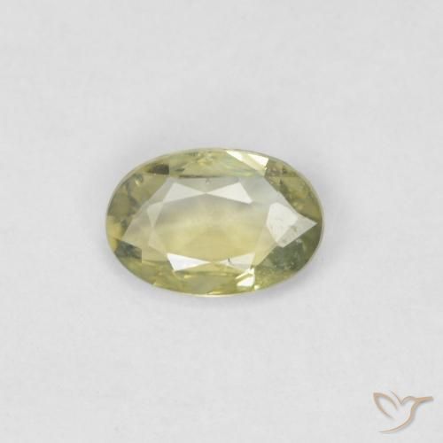 0.40ct Натуральный Теплый лесной зеленый Сапфир, Овал, VVS-VS