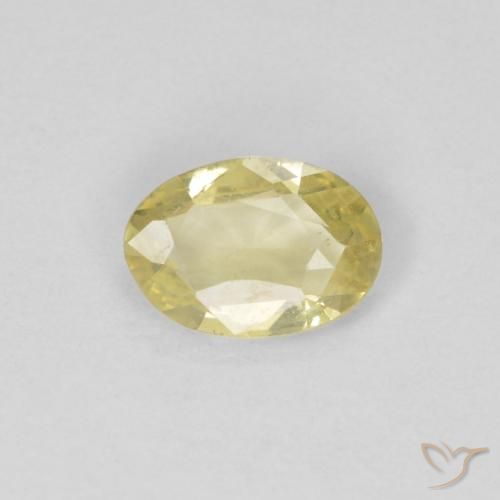 0.38ct Натуральный Светло-желтый Сапфир, Овал, Чистота VVS