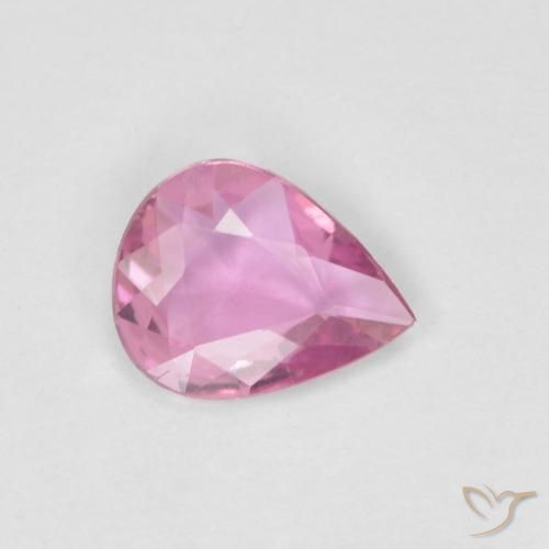 0.39ct Натуральный Ярко-розовый Сапфир, Форма груши, Чистота VVS