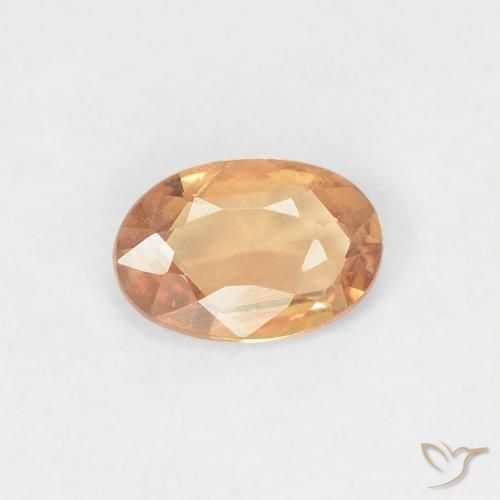 0.38ct Натуральный Светло-персиково-золотой Сапфир, Овал, Чистота VVS