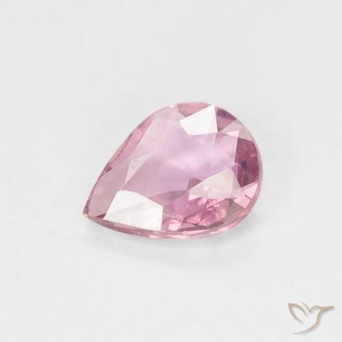 0.45ct Натуральный Ярко-розовый Сапфир, Форма груши, Чистота VVS