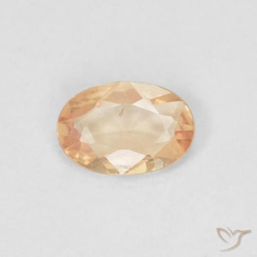 0.38ct Натуральный Светло-персиковый апельсин Сапфир, Овал, Чистота VS