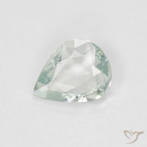 0.47ct Натуральный Светло-зеленый Сапфир, Форма груши, Чистота VS