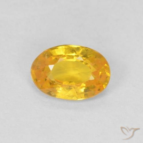 0.53ct Натуральный Золотисто-Апельсиновый Сапфир, Овал, Чистота VS