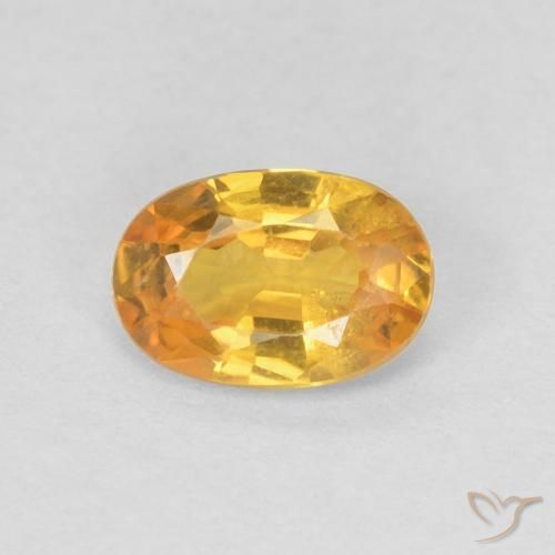 0.56ct Натуральный Золотисто-Апельсиновый Сапфир, Овал, Чистота VS