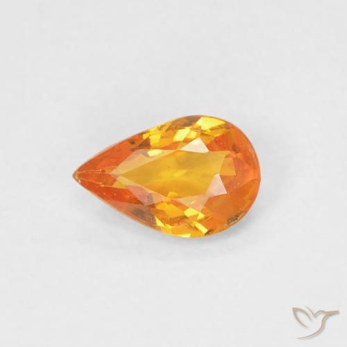 0.43ct Натуральный Абрикос Апельсин Сапфир, Форма груши, VVS-VS