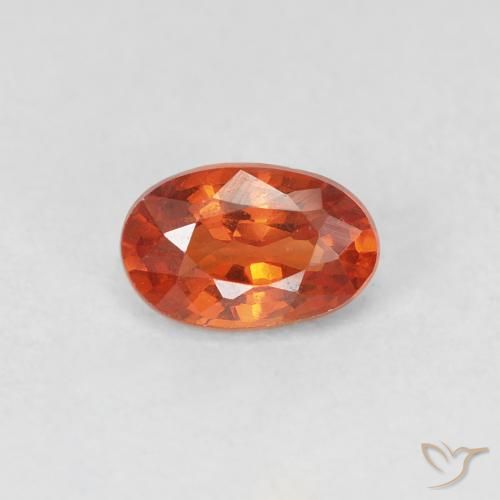 0.55ct Натуральный Янтарный Апельсин Сапфир, Овал, VVS-VS
