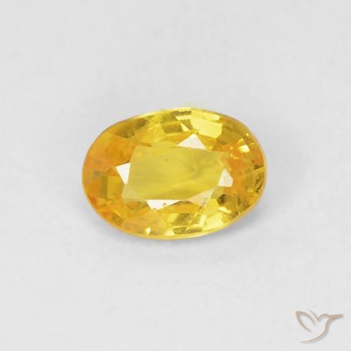 0.57ct Натуральный Золотисто-Апельсиновый Сапфир, Овал, VVS-VS