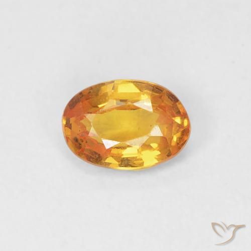 0.49ct Натуральный Оранжево-золотой Сапфир, Овал, VVS-VS
