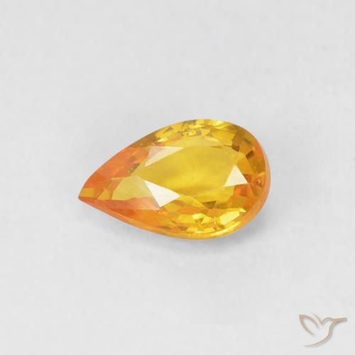 0.48ct Натуральный Средний апельсин Сапфир, Форма груши, VVS-VS