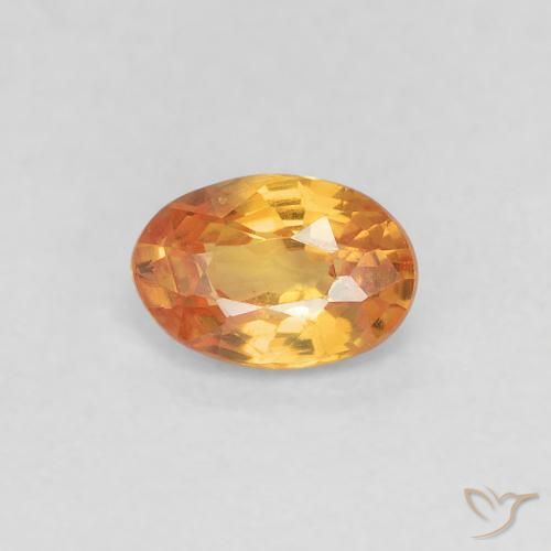 0.55ct Натуральный Интенсивный апельсин Сапфир, Овал, VVS-VS