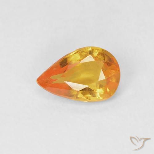 0.50ct Натуральный Средний апельсин Сапфир, Форма груши, VVS-VS