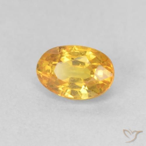 0.73ct Натуральный Яркое золото Сапфир, Овал, VVS-VS