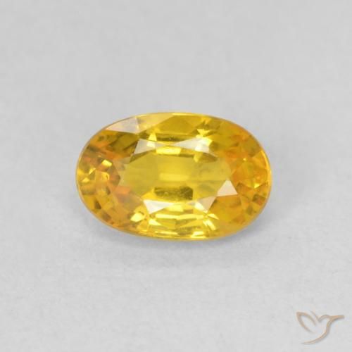 0.62ct Натуральный Золотисто-Апельсиновый Сапфир, Овал, Чистота VVS