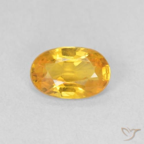 0.56ct Натуральный Средний золотой Сапфир, Овал, Чистота VVS