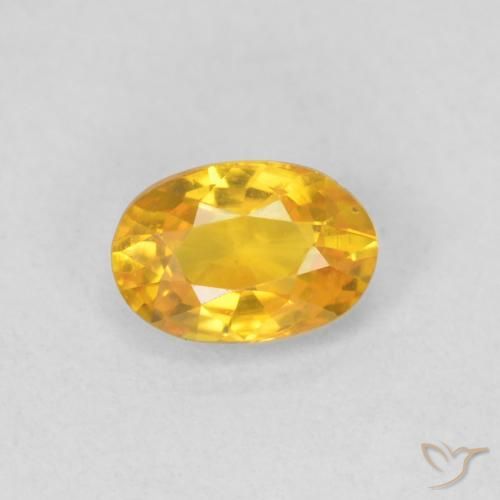 0.58ct Натуральный Средний золотой Сапфир, Овал, Чистота VVS