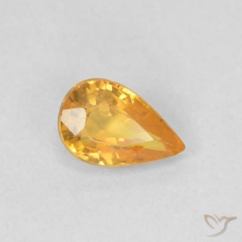 0.50ct Натуральный Средний апельсин Сапфир, Форма груши, Чистота VVS