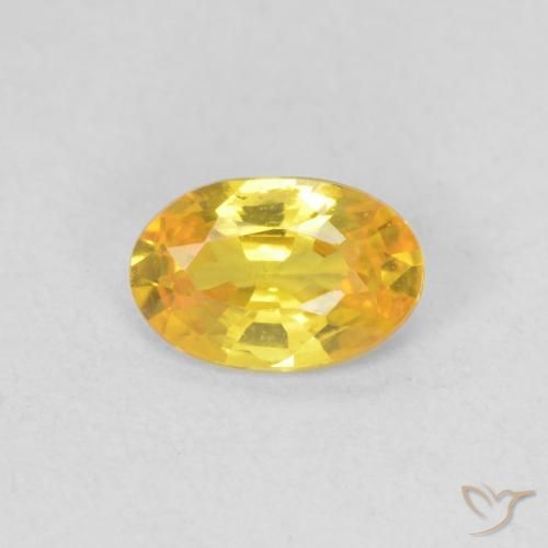 0.47ct Натуральный Золотисто-Апельсиновый Сапфир, Овал, VVS-VS