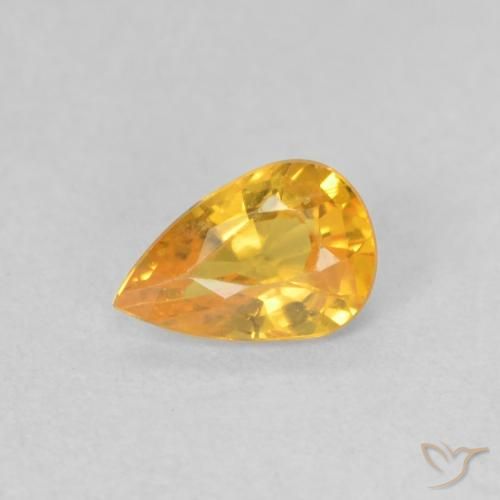 0.41ct Натуральный Средний золотой Сапфир, Форма груши, VVS-VS