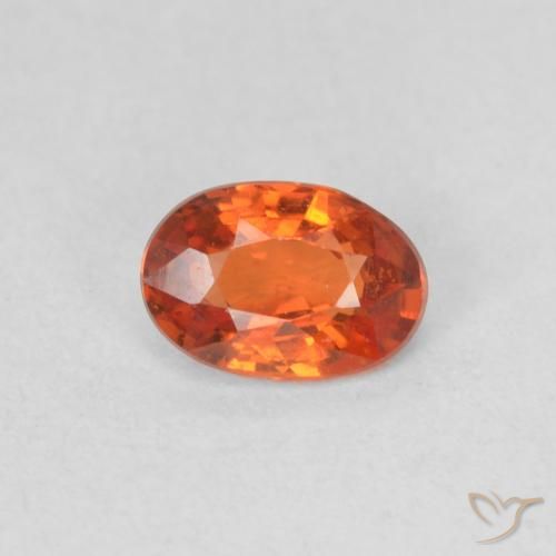 0.54ct Натуральный Красновато-оранжевый Сапфир, Овал, Чистота VVS