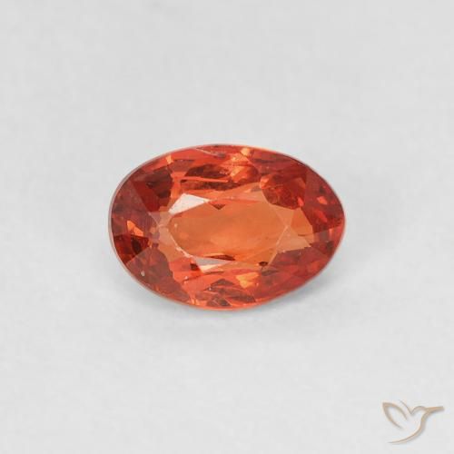 0.63ct Натуральный Красновато-оранжевый Сапфир, Овал, VVS-VS