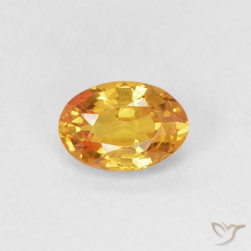0.59ct Натуральный Оранжево-золотой Сапфир, Овал, VVS-VS