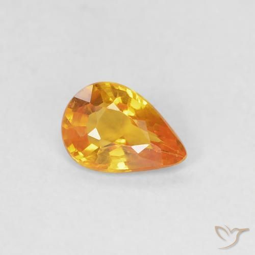 0.37ct Натуральный Средний апельсин Сапфир, Форма груши, VVS-VS