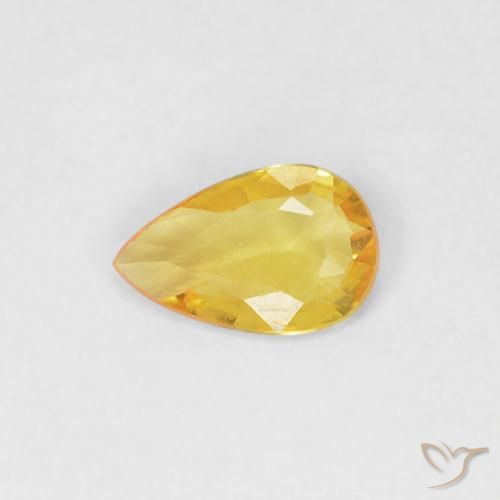 0.30ct Натуральный Золотой Сапфир, Форма груши, VVS-VS