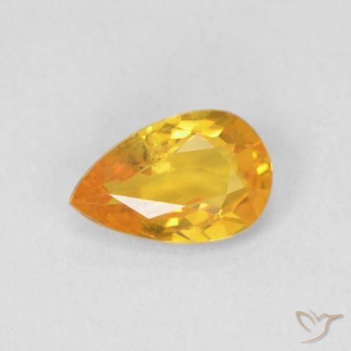 0.46ct Натуральный Средний апельсин Сапфир, Форма груши, Чистота VS