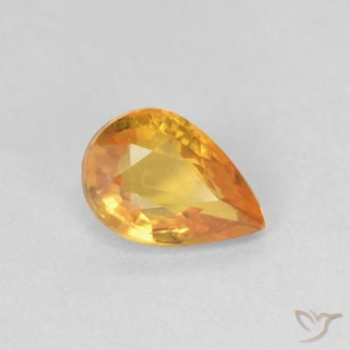 0.49ct Натуральный Средний апельсин Сапфир, Форма груши, VVS-VS