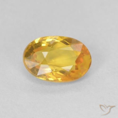 0.66ct Натуральный Оранжево-золотой Сапфир, Овал, VVS-VS