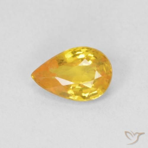 0.43ct Натуральный Оранжево-золотой Сапфир, Форма груши, Чистота VS