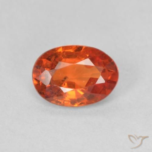 0.55ct Натуральный Красновато-оранжевый Сапфир, Овал, Чистота VS