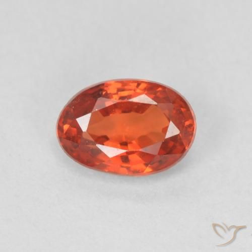 0.55ct Натуральный Красновато-оранжевый Сапфир, Овал, VVS-VS