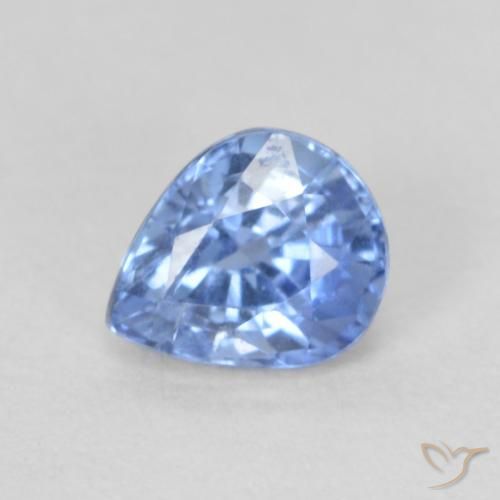0.42ct Натуральный Пастельно-синий Сапфир, Форма груши, VVS-VS