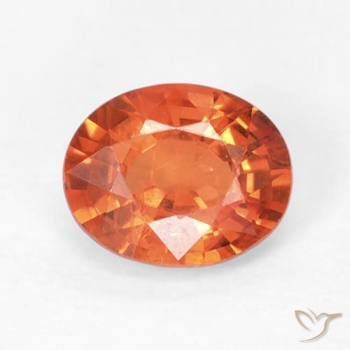 0.77ct Натуральный Огонь Оранжевый Сапфир, Овал, Чистота VS