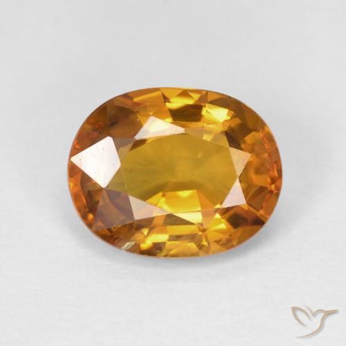 4.33ct Натуральный Темно-оранжевый Сапфир, Овал, Чистота VS