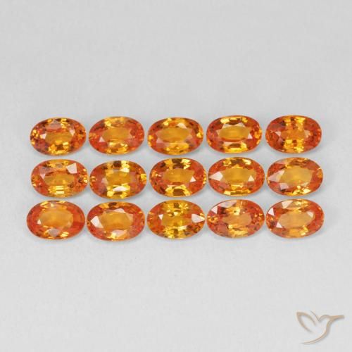 0.66ct Натуральный Янтарный Апельсин Сапфир, Овал, VVS-VS