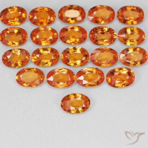 0.59ct Натуральный Ярко-оранжевый Сапфир, Овал, VVS-VS
