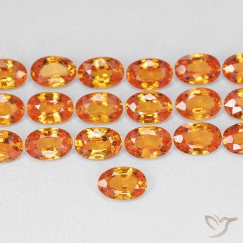 0.58ct Натуральный Красновато-оранжевый Сапфир, Овал, VVS-VS