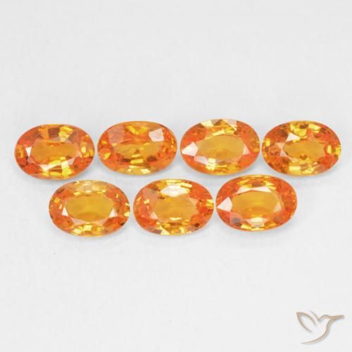 0.64ct Натуральный Ярко-оранжевый Сапфир, Овал, VVS-VS