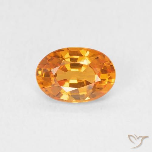 0.61ct Натуральный Ярко-оранжевый Сапфир, Овал, VVS-VS