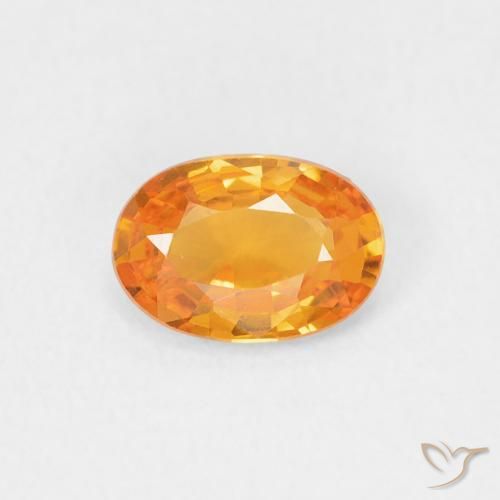 0.51ct Натуральный Ярко-оранжевый Сапфир, Овал, VVS-VS