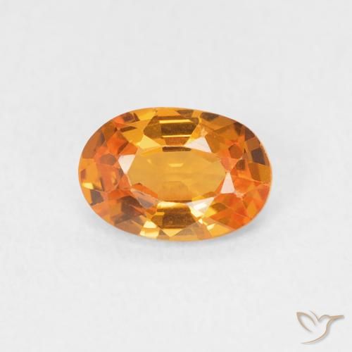 0.64ct Натуральный Ярко-оранжевый Сапфир, Овал, VVS-VS