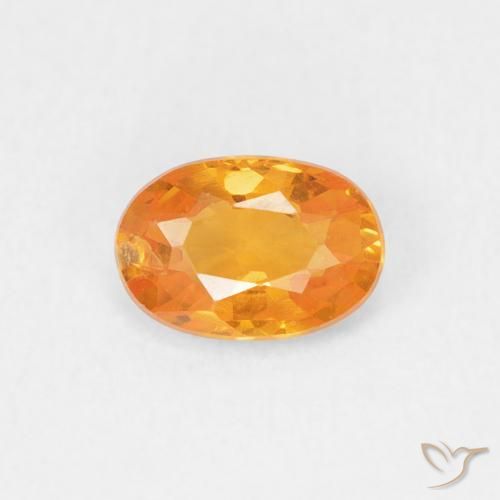0.60ct Натуральный Ярко-оранжевый Сапфир, Овал, Чистота VS