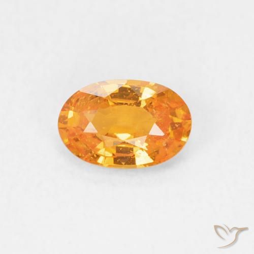 0.60ct Натуральный Интенсивный апельсин Сапфир, Овал, Чистота VS