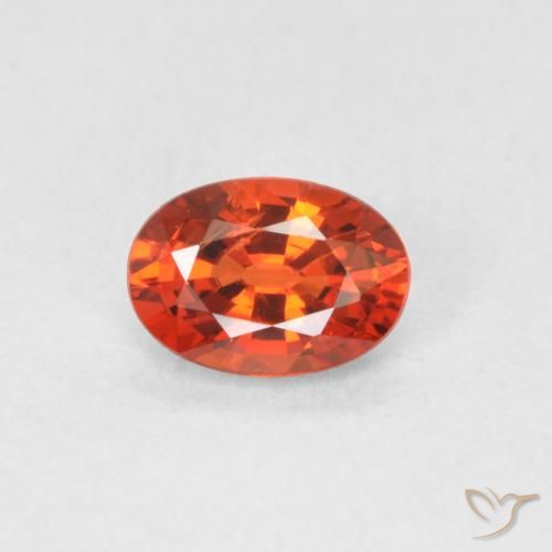 0.59ct Натуральный Красновато-оранжевый Сапфир, Овал, VVS-VS