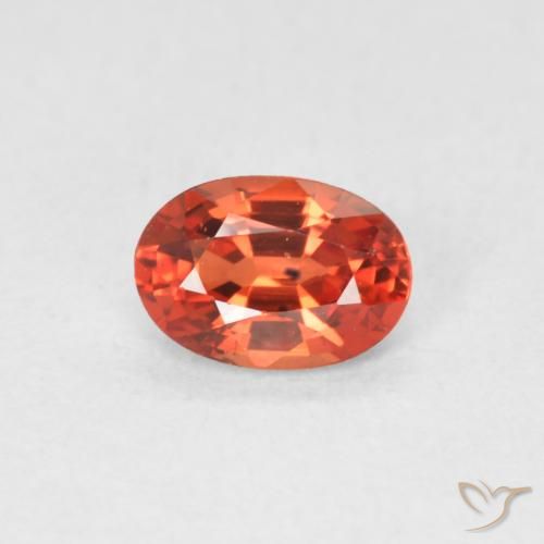 0.54ct Натуральный Красновато-оранжевый Сапфир, Овал, VVS-VS